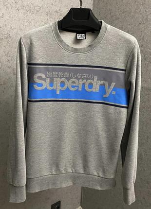 Серый свитшот от бренда superdry2 фото