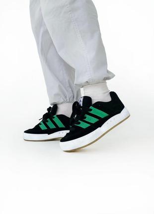 Кроссовки adidas adimatic black/white/green1 фото
