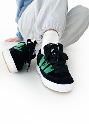 Кроссовки adidas adimatic black/white/green7 фото