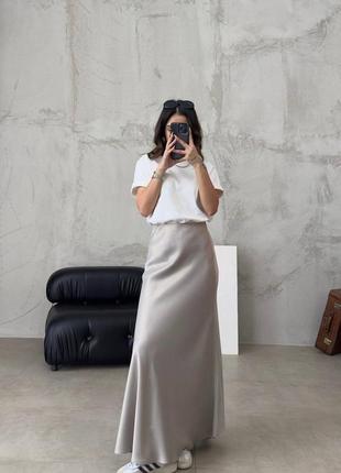 Длинная юбка шелк макси1 фото