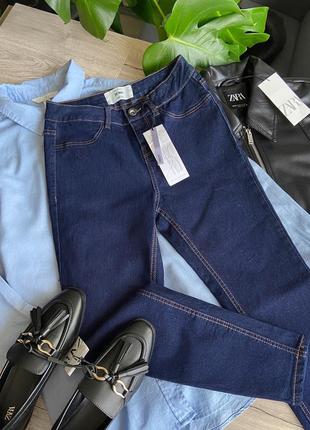 Стильные базовые синие джинсы скинни new look3 фото