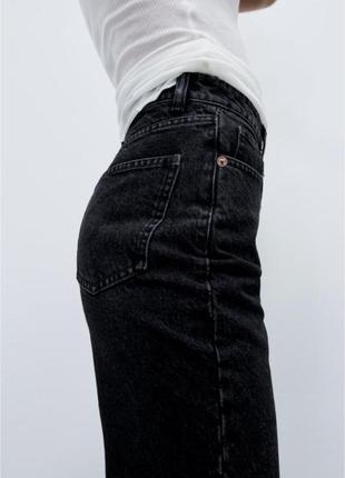 Женские черные джинсы мом бренда zara mom брюки3 фото