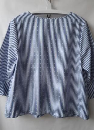 Бавовняна смугаста блузка топ сорочка, розмір 184 фото