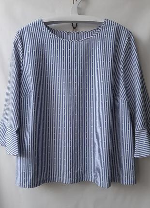 Бавовняна смугаста блузка топ сорочка, розмір 183 фото