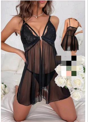 Сексуальний комплект мереживний комплект з халатом сексуальна ночнушка сексі пеньюар...