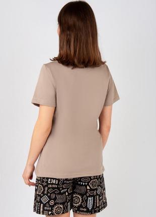 Хлопковая женская пижама летняя шорты и футболка, легкая женская пижама комплект шорты и футболка3 фото
