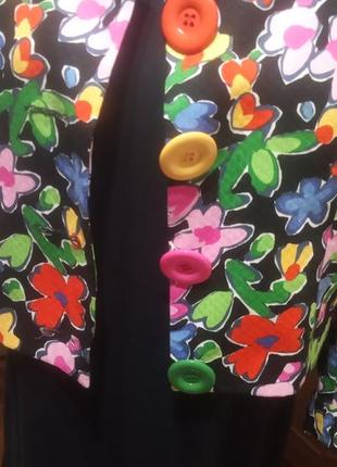 Укороченный коттоновый жакет  цветочный принт norbert grin франция4 фото