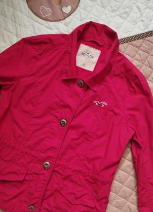 Легкая ветровка - жакет hollister xs красная ветровка женская блейзер пиджак весенний хлопок4 фото