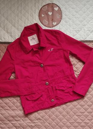 Легкая ветровка - жакет hollister xs красная ветровка женская блейзер пиджак весенний хлопок1 фото