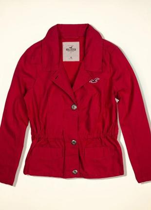 Легкая ветровка - жакет hollister xs красная ветровка женская блейзер пиджак весенний хлопок2 фото