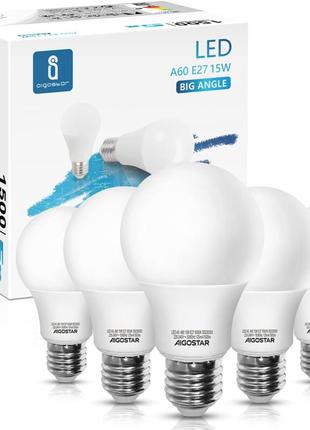 Aigostar led e27 винтовые лампы эдисона, лампочка a60 e27 15 вт, светодиодная лампа e27 холодного белого цвета