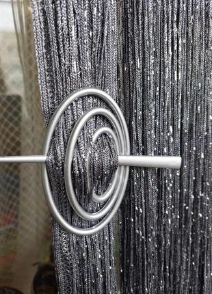 Шпилька для штор ниток овальна срібляста матова міцний пластик9 фото