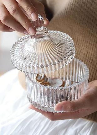 Стакан баночка прозрачная средняя, 13*10 см