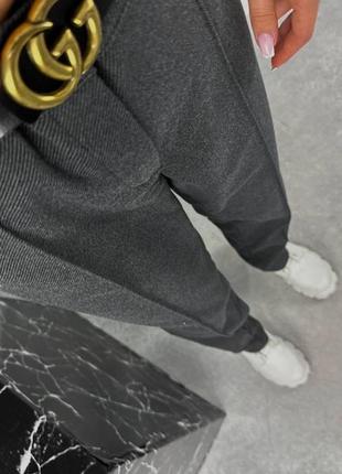 Женские классические теплые брюки большого размера батал 46-60 прямые шерстяные со стрелками4 фото