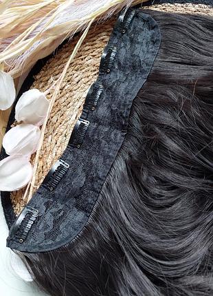 Волосы тресс на ленте 5 заколок, волосы для нарощення коричневая карамель, коричневый шоколад