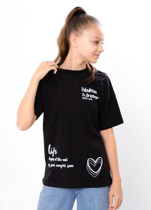 Стильна футболка підліткова, стильная футболка для девочки, модная футболка с сердцем5 фото