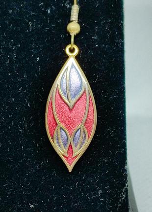 Винтажные серьги клуазоне эмаль маркированны celtic sea gems