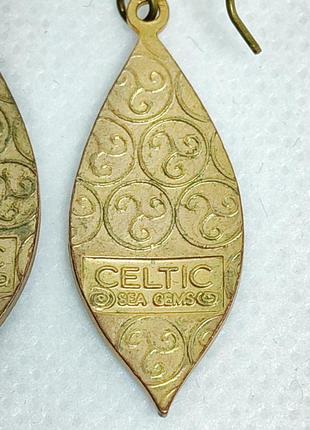 Винтажные серьги клуазоне эмаль маркированны celtic sea gems