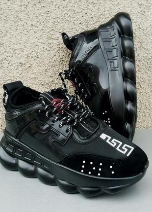 Кроссовки  versace chain reaction  женские черные р 39, 40