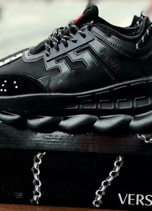 Кросівки в стилі versace chain reaction  жіночі чорні р 38, 39, 403 фото