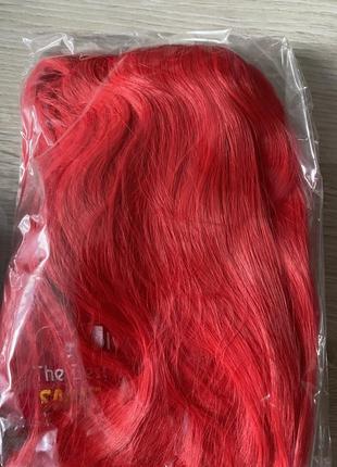 Красный парик длинные волосы русалочка5 фото