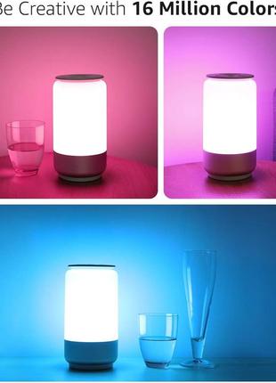 Умная настольная лампа lepro для спальни, прикроватная лампа, работает с alexa google home, настраиваемая3 фото