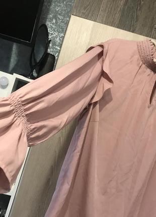 Блуза пудрового цвета , размер батал5 фото