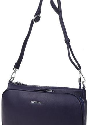 Жіноча шкіряна наплічна сумка giorgio ferretti фіолетова1 фото