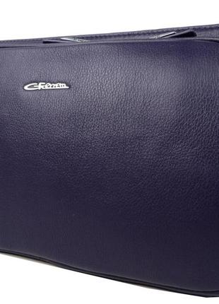 Жіноча шкіряна наплічна сумка giorgio ferretti фіолетова3 фото