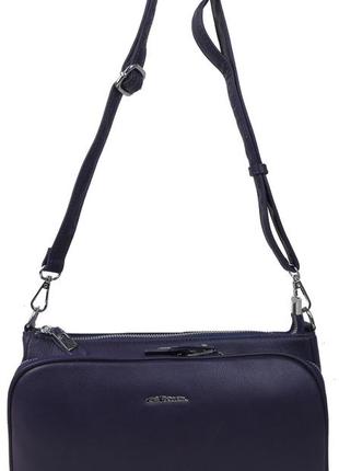 Жіноча шкіряна наплічна сумка giorgio ferretti фіолетова2 фото
