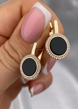 Женские серебряный серьги в позолоте