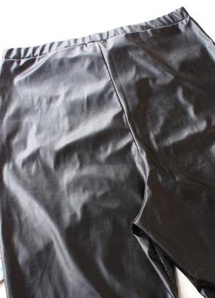Актуальные кожаные брюки с разрезами plt8 фото