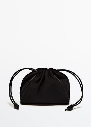 Massimo dutti стильная сумочка-вкладыш с кожаными ручками