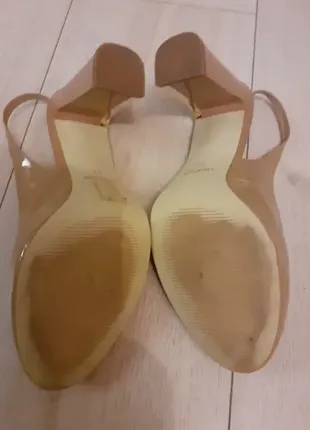 Бежевые шикарные туфли босоножки welfare лаковая кожа, 37 р.4 фото