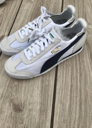 Кроссовки puma roma classic gum blue white 366408-01 кроссовки для спорта бега атлетики спорт зала