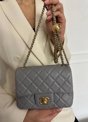 Женская сумка шанель chanel mini grey5 фото