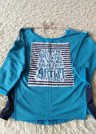 Молодежная кофта женская в идеальном состоянии,цвет бирюза размер 46-48 ткань двунить