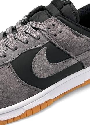 Мужские кожаные кроссовки nike sb dunk low dark grey серые спортивные кеды найк сб данк лов3 фото