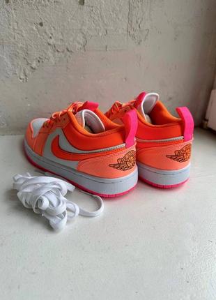 Кросівки nike  jordan 1 low utility crimson pluse total orange white8 фото