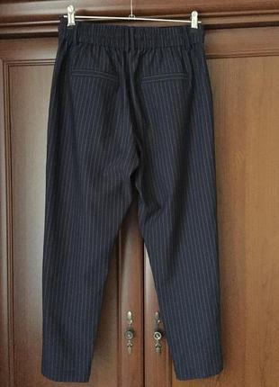 Нові брюки чиноси only blue denim, розмір s, темно-сині в тонку полоску only8 фото