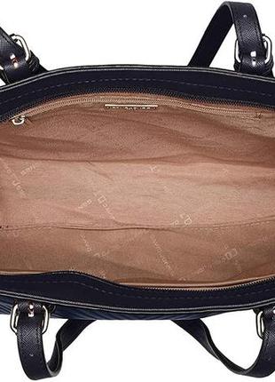 Женская деловая сумка из искусственной кожи с двумя длинными ручками david jones черная3 фото