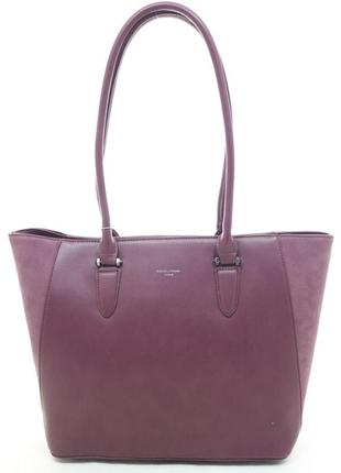 Женская деловая сумка из искусственной кожи с двумя длинными ручками david jones фиолетовая