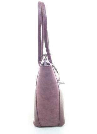 Женская деловая сумка из искусственной кожи с двумя длинными ручками david jones фиолетовая4 фото