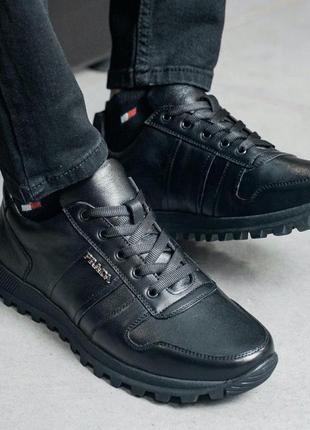 Кросівки prada black з натуральної шкіри ! повсякденне шкіряне взуття виробник - україна2 фото