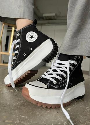 Sale❗️ converse birds star hike hi black white gum женские черные кеды конверс на высокой подошве женские черные кеди на высокой платформе puma adidas7 фото