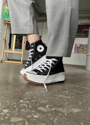 Sale❗️ converse birds star hike hi black white gum женские черные кеды конверс на высокой подошве женские черные кеди на высокой платформе puma adidas9 фото