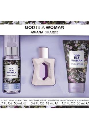 Набір ariana grande god is a woman  парфум 30 мл лосьйон 50 мл спрей 50 мл