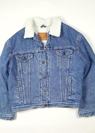 Винтажная джинсовая куртка шерпа от levis