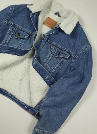 Винтажная джинсовая куртка шерпа от levis8 фото