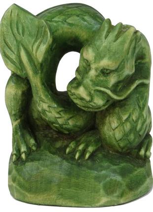 Фигурка ручной работы зеленый древесный дракон символ 2024 года3 фото